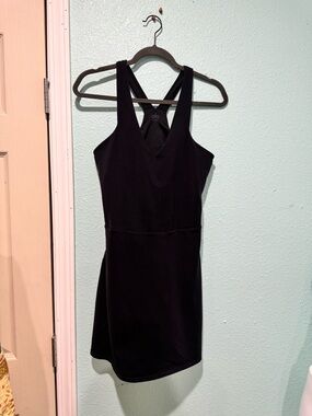 ALO Yoga Black Sleeveless Mini Dress with Crossback